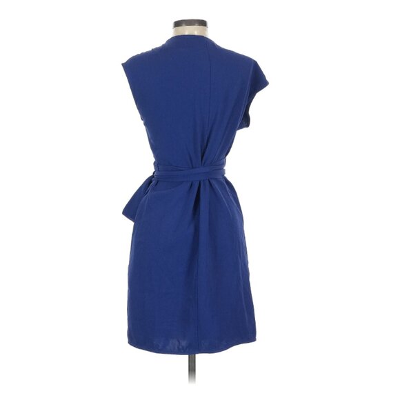 ✅ The Japanese GoWeave Short Sleeve Mini Wrap Dress, Blue (4) - Picture 4 of 14